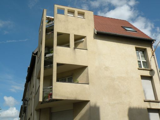  Immeuble avec terrasses, place de la Croix de Bourgogne, rue Pfister